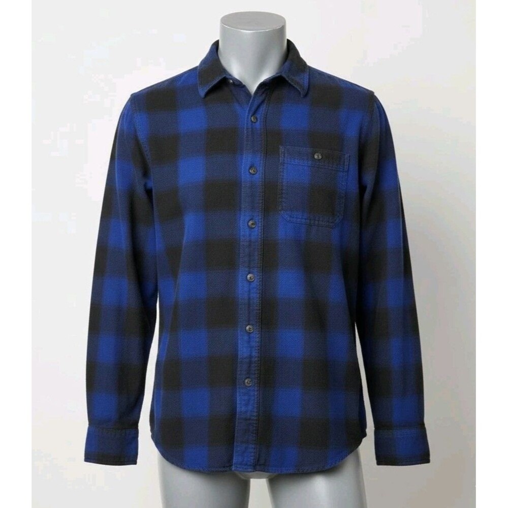 Blue Mountain Shirt Men's Size Medium Long Sleeve Plaid Flannel Button Down